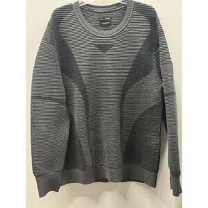 Under Armour Intelli-Knit Sweater Mens XXL Gray Ribbed Crew Neck Logo Athletic